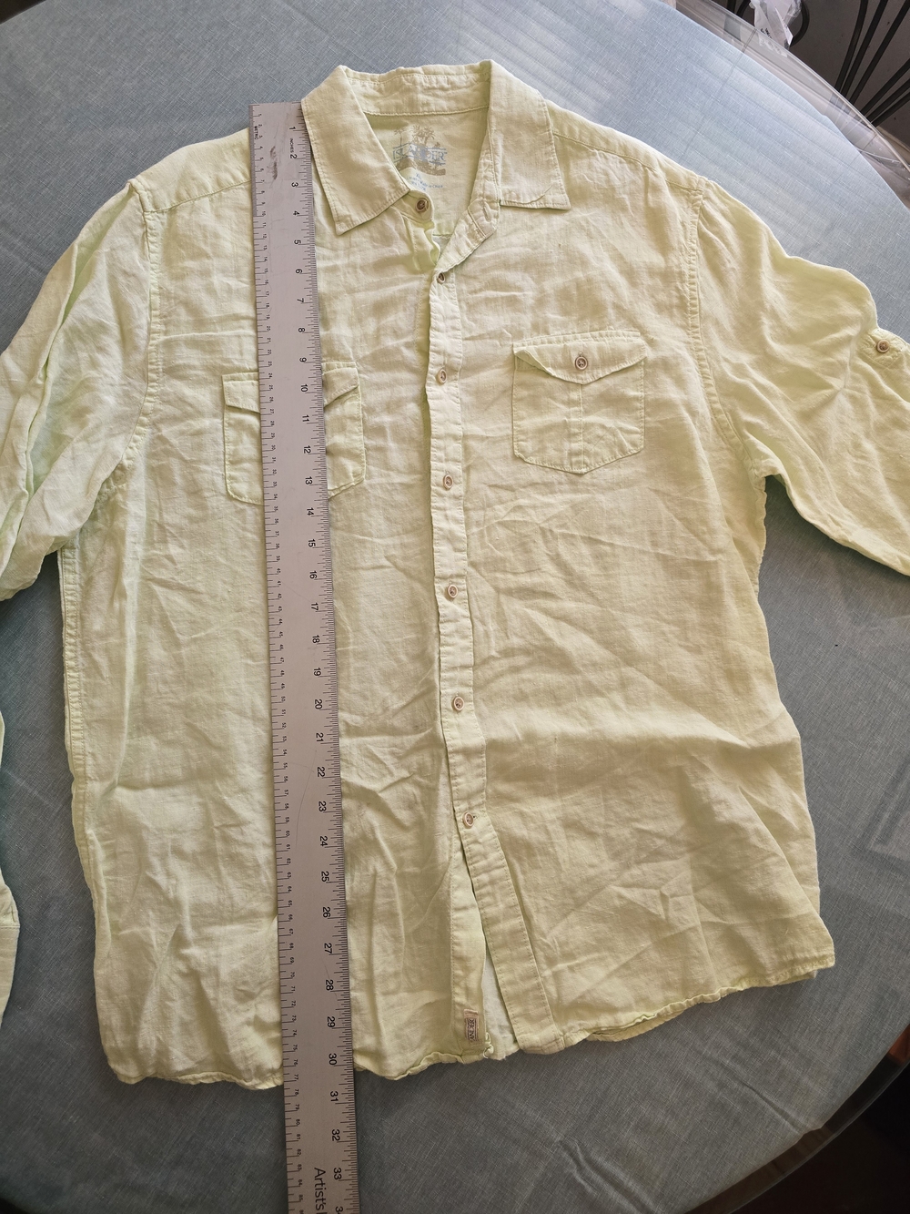 Islander Pale Yellow Short-Sleeve Linen Button-Down Shirt